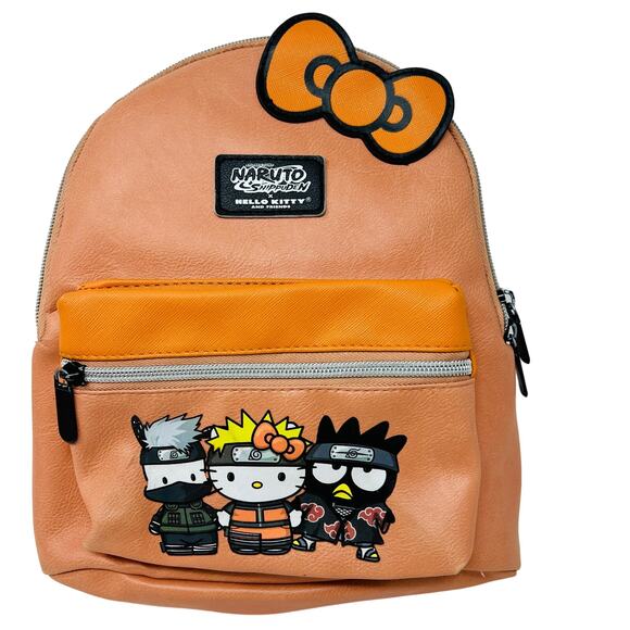 NEW! Bioworld Naruto Shippuden x Hello Kitty Mini Backpack Peach Pink Bag - Picture 1 of 9